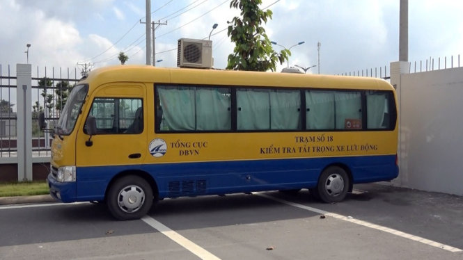 Trạm cân xe lưu động TP Cần Thơ tiếp tục được “trùm mền” ngưng hoạt động - Ảnh: Lê Dân