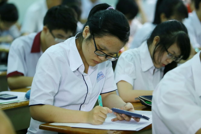 Thí sinh tham dự một kỳ thi học sinh giỏi quốc gia tổ chức tại TP.HCM -
 Ảnh: Như Hùng