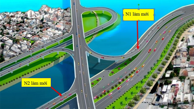 Cầu Nguyễn Văn Cừ bắc qua kênh Tàu Hũ