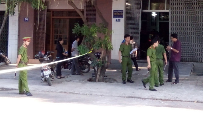 Công an phong tỏa hiện trường điều tra vụ việc - Ảnh: Kim Thủy
