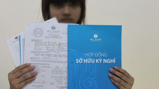 Hợp đồng sở hữu kỳ nghỉ của ALMA bị nhiều khách hàng cho rằng có nhiều điều kiện bất lợi cho khách - Ảnh: T.Lụa