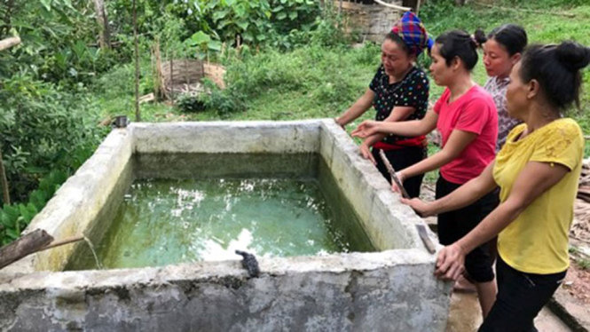 Bể nước sinh hoạt của gia đình anh Lương Văn Quân - nơi hai cháu Nhân, Nghĩa bị chết đuối thương tâm chiều 14-7 - Ảnh người dân cung cấp.