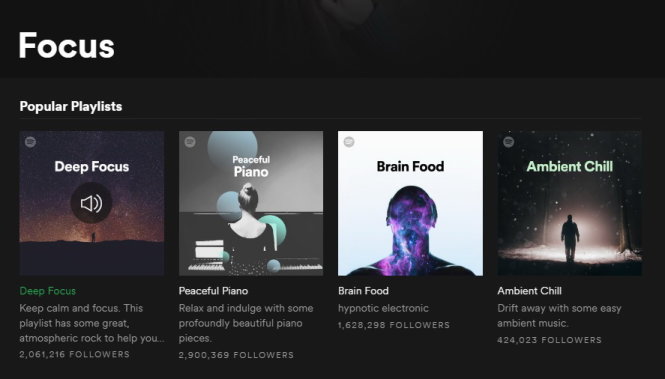 Những bản nhạc không lời nghe để thư giãn trên Spotify có lượt người theo dõi lớn