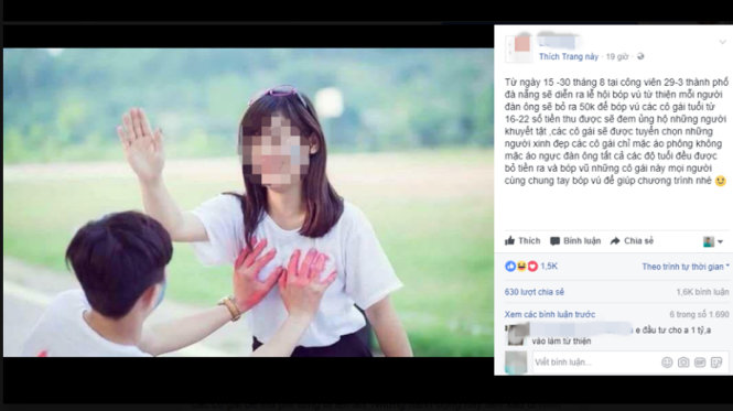 Thông tin thất thiệt trên trang facebook của đối tượng - Ảnh chụp màn hình
