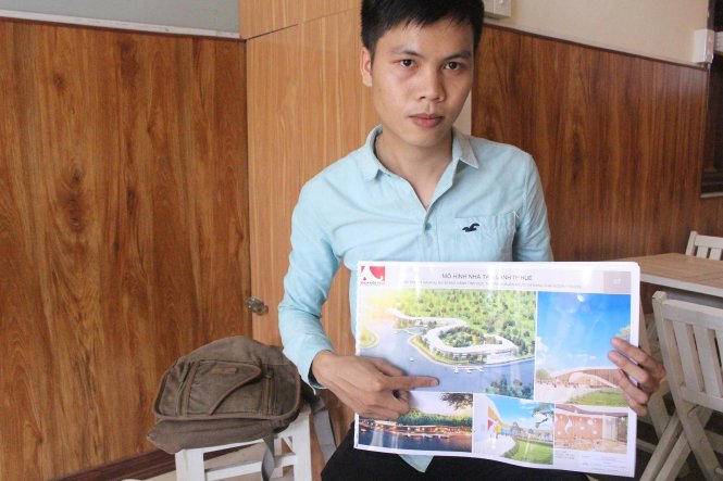 Nguyễn Thanh Thịnh nói về mái nhà chung do Thịnh thiết kế cho trẻ em gái và phụ nữ bị bỏ rơi - Ảnh: XUÂN ĐÀO