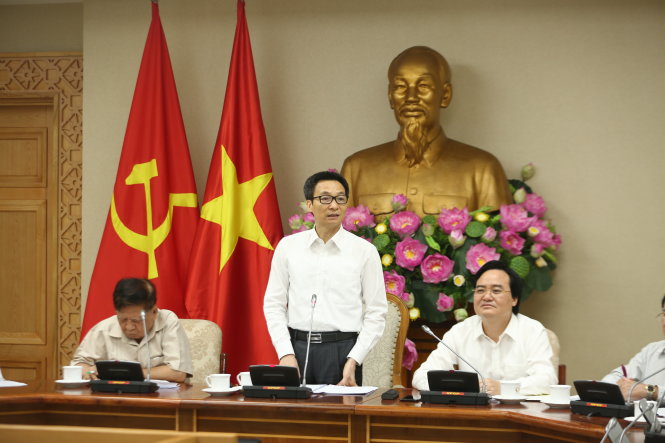 Phó thủ tướng Vũ Đức Đam yêu cầu Bộ Giáo dục – đào tạo phải tích cực triển khai phương án “đặt hàng” đối với đào tạo sư phạm, tạo cơ chế đảm bảo đầu ra cho người học - ẢNH: Đ.N