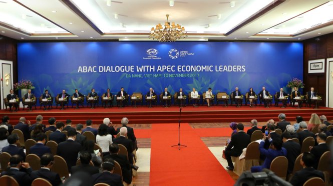 APEC 2017: Phiên toàn thể đối thoại giữa các nhà lãnh đạo kinh tế APEC với Hội đồng tư vấn kinh doanh APEC. -www.apec2017.vn