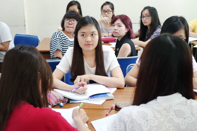 Một tiết học của sinh viên ngành tiếng Anh, Trường ĐH Sư phạm TP.HCM - Ảnh: NHƯ HÙNG