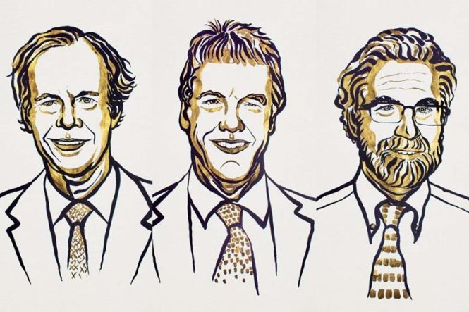 Từ trái qua William G. Kaelin, Peter J. Ratcliffe, và Gregg L. Semenza - Ảnh: nobelprize.org