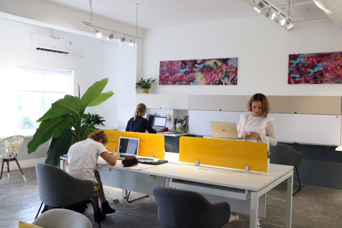 Không gian làm việc chung CO-SPACE định hướng cho phái nữ tại quận 2 (TP.HCM). Ảnh: TRỌNG NHÂN
