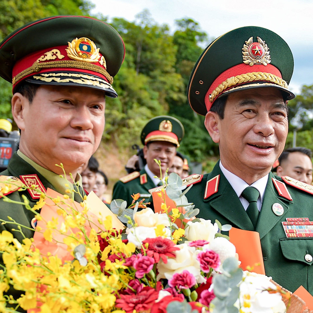 Đại tướng Phan Văn Giang chủ trì lễ đón Phó thủ tướng Bộ Quốc phòng Lào