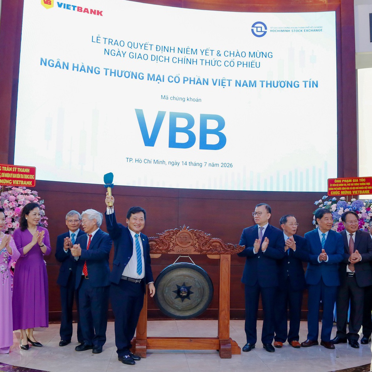 1,08 tỉ cổ phiếu VBB của Vietbank chính thức niêm yết trên HOSE