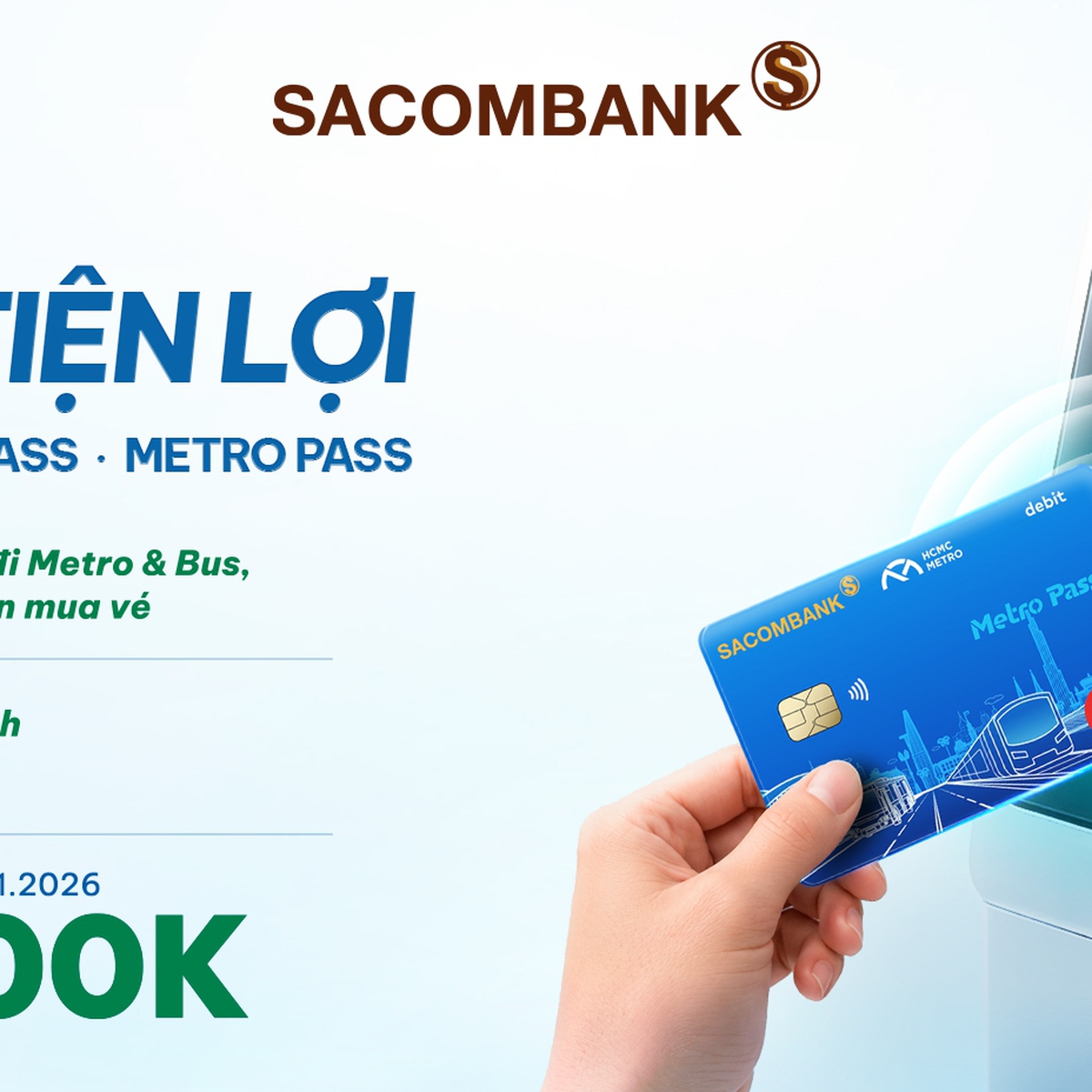Đi xe buýt miễn phí và nhận thêm ưu đãi với bộ đôi thẻ thanh toán giao thông Sacombank