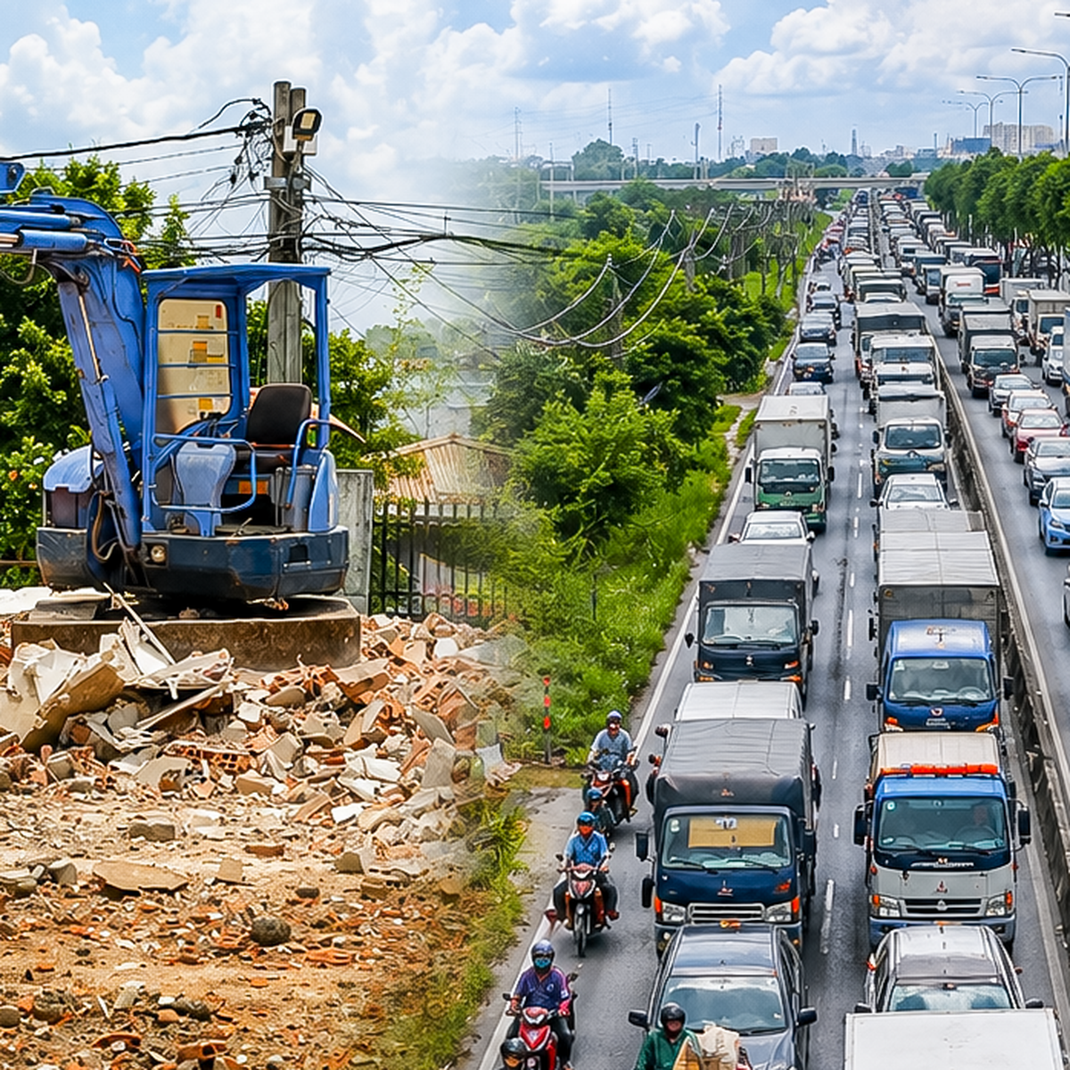 Mặt bằng đang nối liền, quốc lộ 22 ‘áp sát’ mốc khởi công