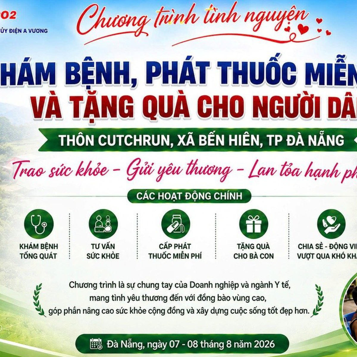 Thủy điện A Vương phối hợp khám bệnh, phát thuốc và trao quà tại xã Bến Hiên