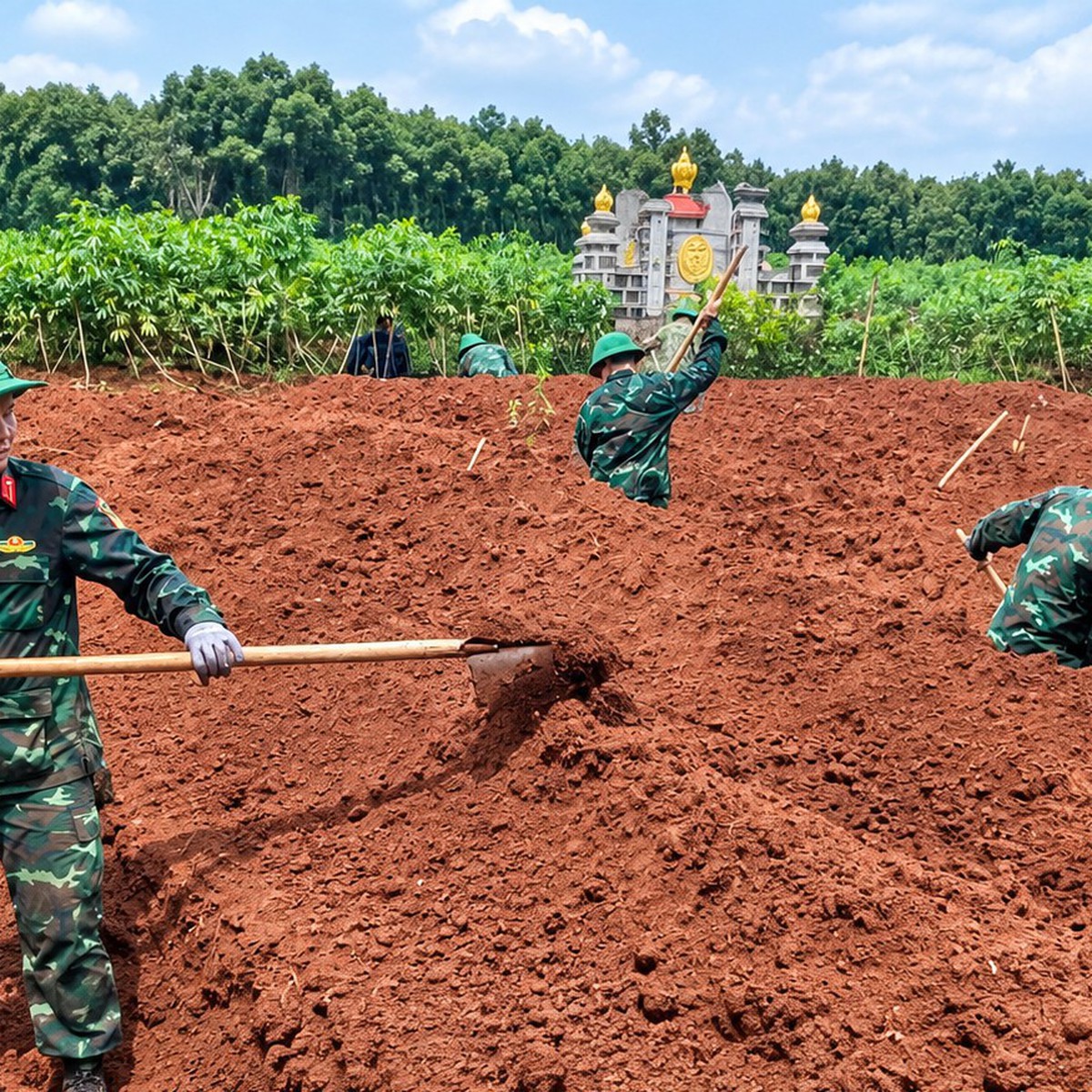 Tìm kiếm liệt sĩ có khắc tên 'NGUYỄN KIẾN' và nhóm 10 đặc công tại đồn Dốc Miếu