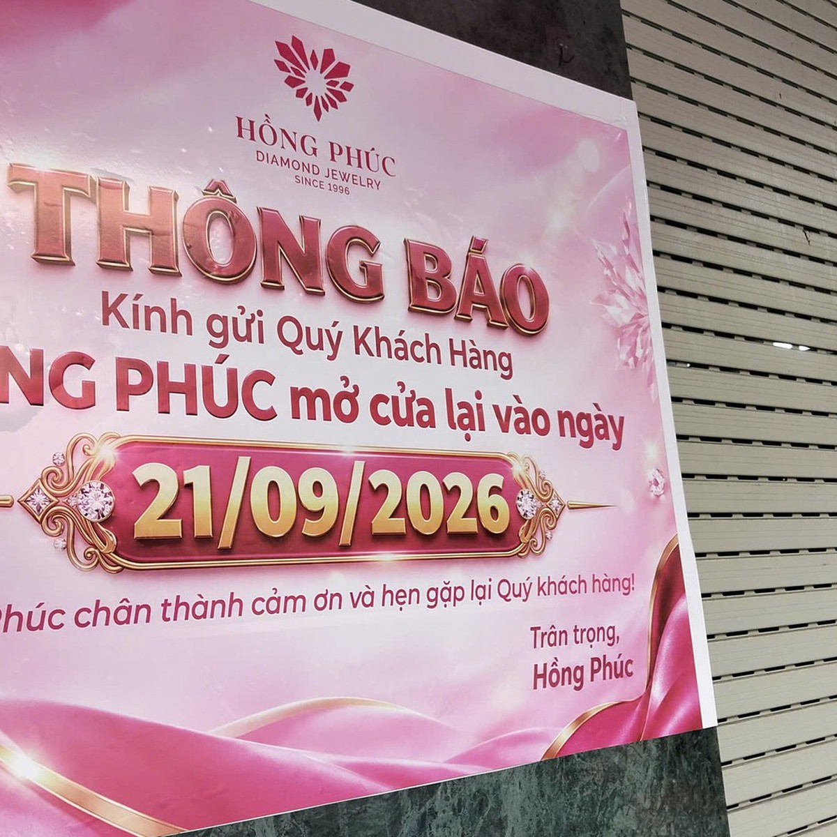 Tiệm vàng Hồng Phúc Gold ở Mỹ Tho đã mở cửa trở lại