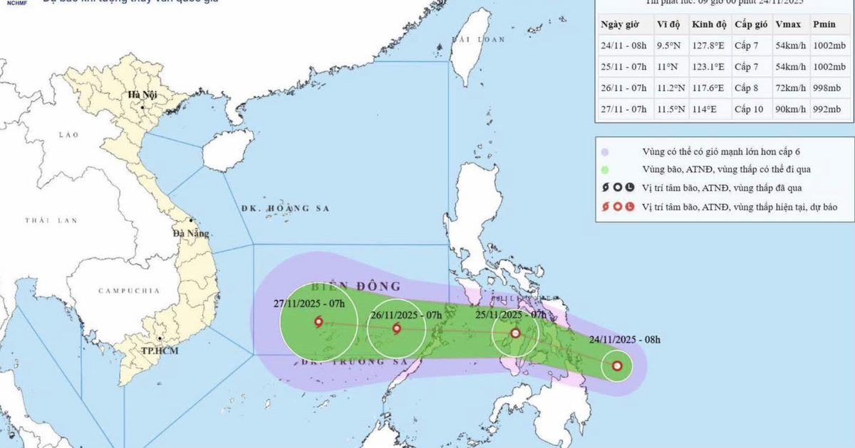 Tropical depression approaching East Vietnam Sea could develop into ...