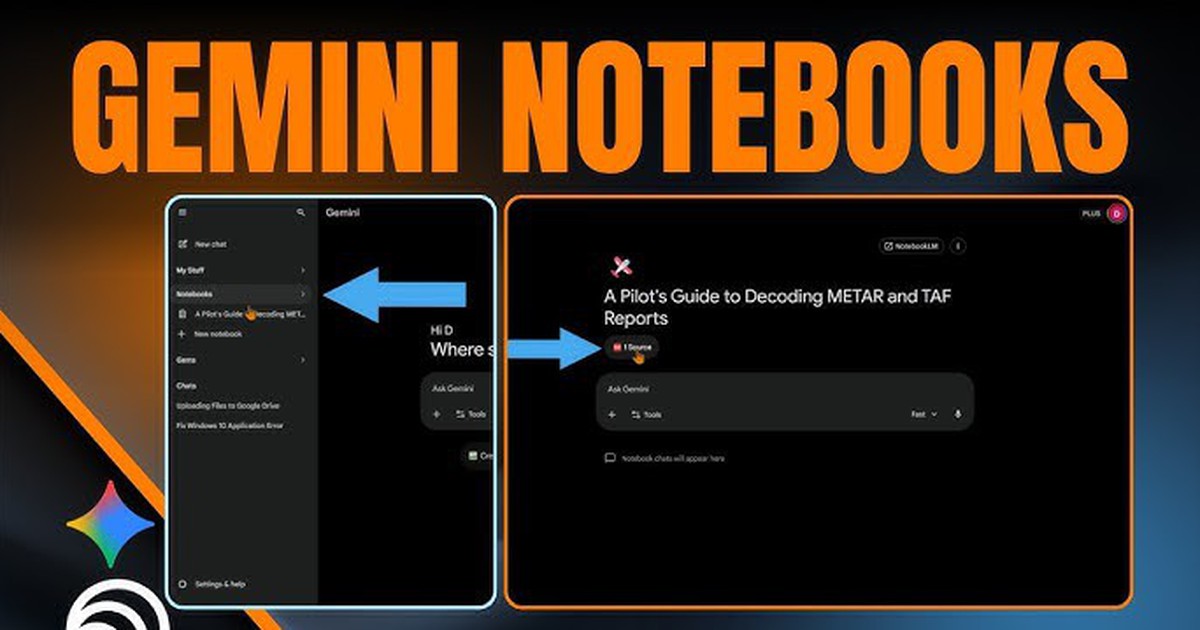 Người dùng Gemini được dùng miễn phí Notebooks