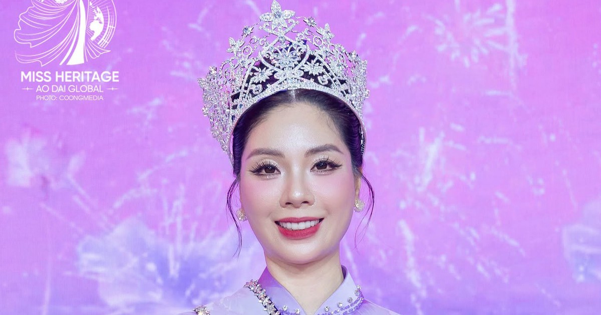Cựu nữ sinh chuyên Hà Nội - Amsterdam đăng quang Hoa hậu Di sản Áo dài Việt Nam toàn cầu