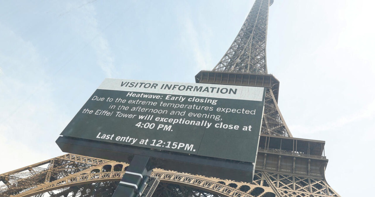 Paris đóng cửa sớm tháp Eiffel và bảo tàng Louvre do nắng nóng cực đoan