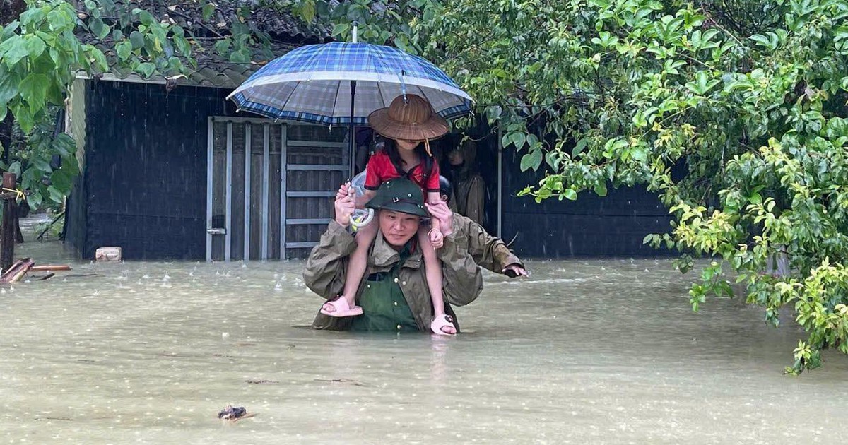 Hình ảnh lũ dâng cao gây ngập úng ở Cao Bằng