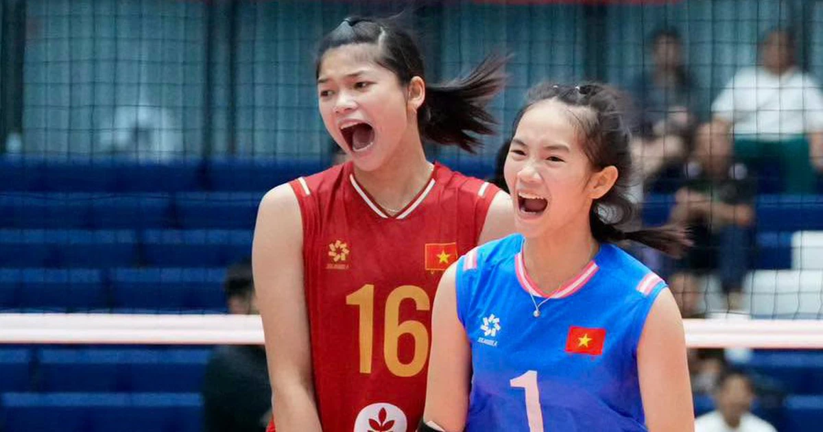 Bóng chuyền nữ Việt Nam đấu Thái Lan ở chung kết Giải U18 Đông Nam Á