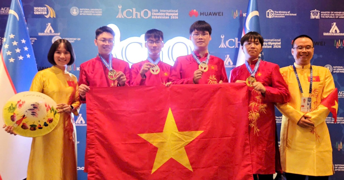 100% học sinh Việt Nam thi Olympic hóa học quốc tế 2026 đoạt huy chương vàng