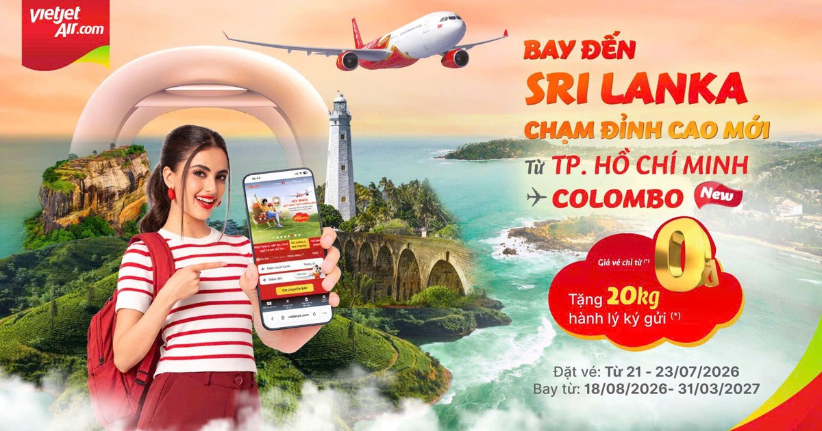 Cùng Vietjet khám phá Sri Lanka, vé từ 0 đồng cùng 20kg hành lý