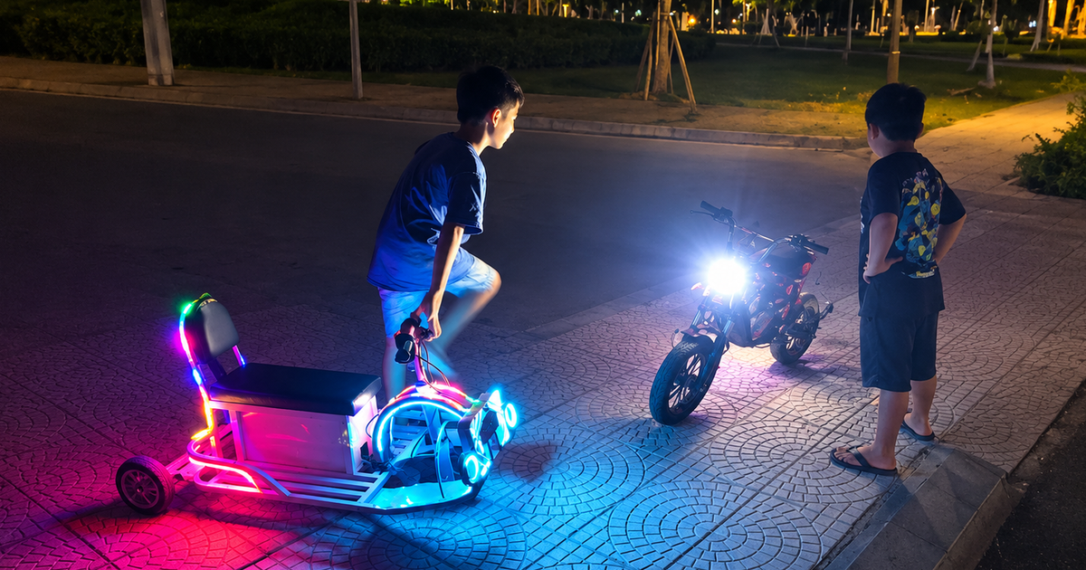 Giao xe điện phóng tới 30-40km/h cho trẻ em chạy, quá nguy hiểm