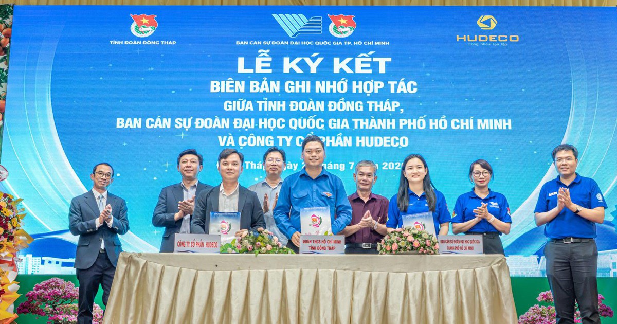 HUDECO ký kết thỏa thuận hợp tác với Đại học Quốc gia TP.HCM và Tỉnh đoàn Đồng Tháp