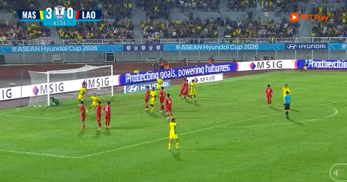 Video: Siêu phẩm sút phạt của cầu thủ Malaysia vào lưới tuyển Lào