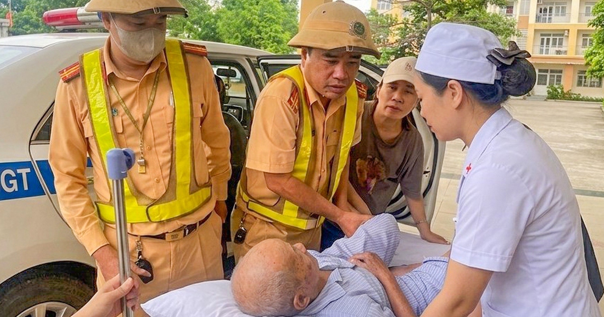 Cụ ông 90 tuổi nguy kịch, tổ cảnh sát giao thông bật còi mở đường đưa đến viện cấp cứu