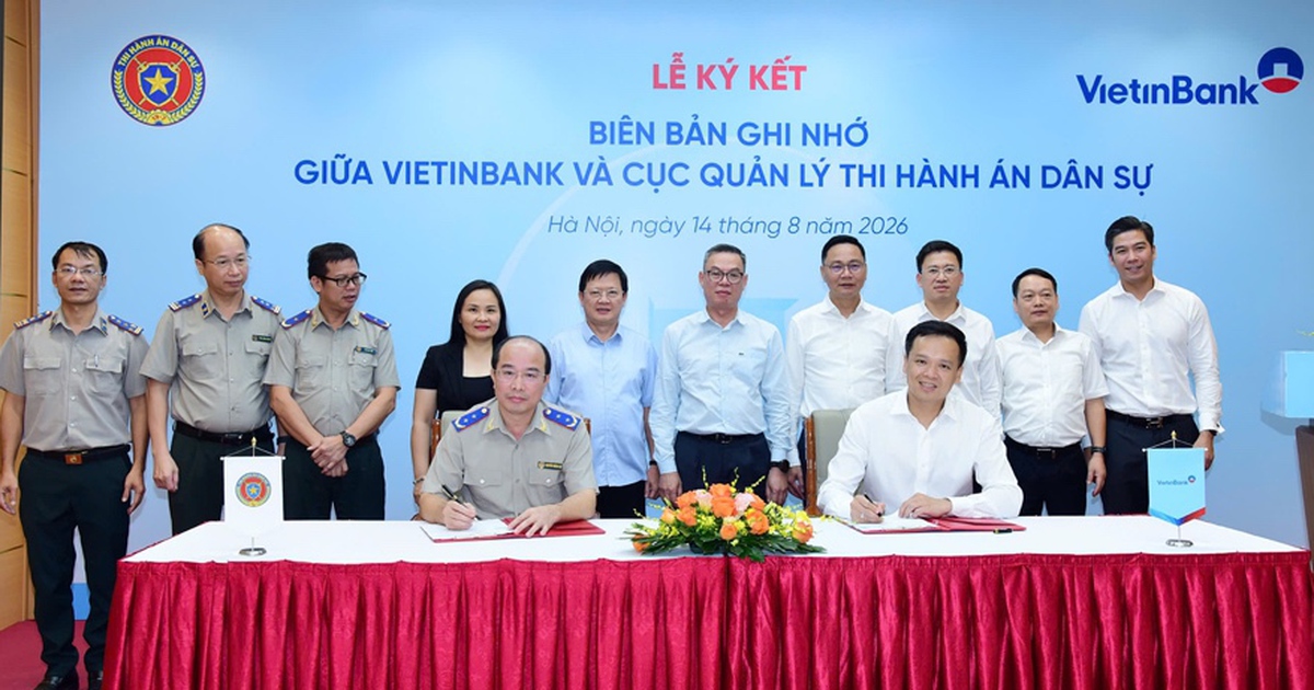 VietinBank và Cục Quản lý Thi hành án dân sự ký biên bản ghi nhớ hợp tác