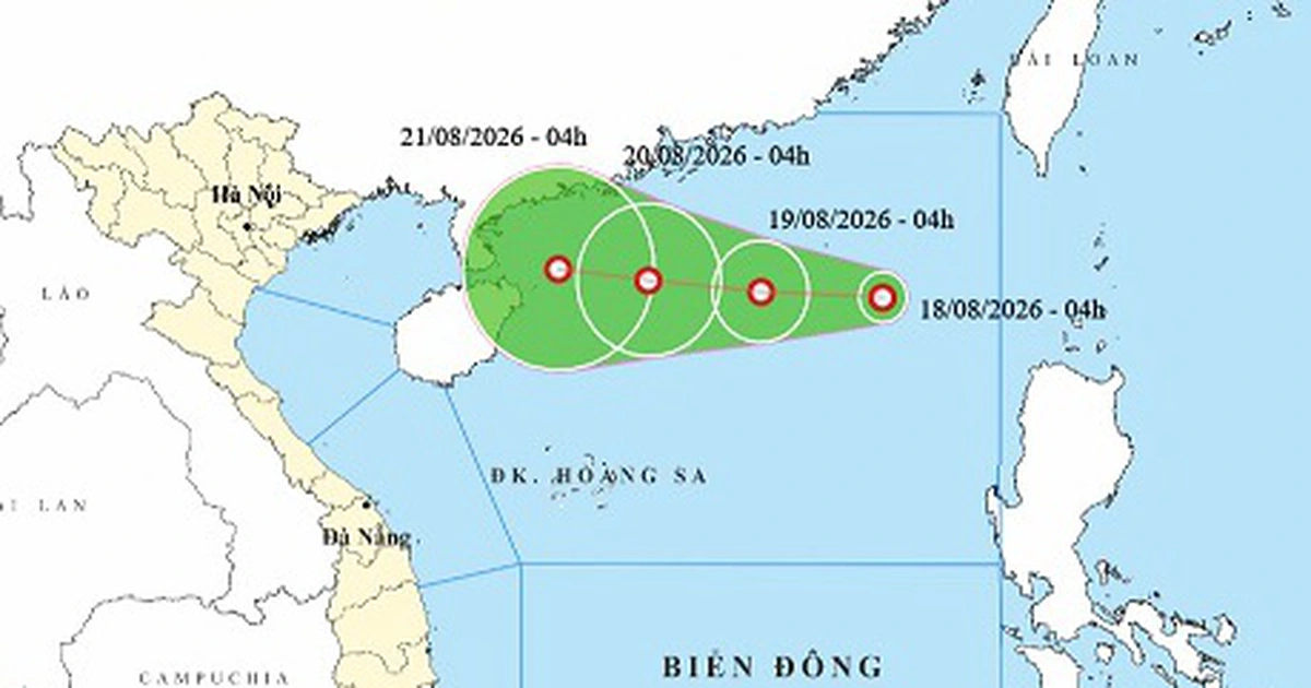 Vùng áp thấp trên Biển Đông mạnh lên thành áp thấp nhiệt đới