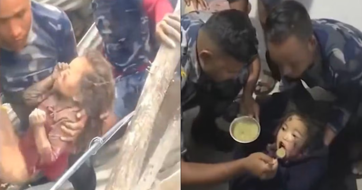Video giải cứu bé gái Nepal 6 tuổi trong đống đổ nát do lũ quét khủng khiếp