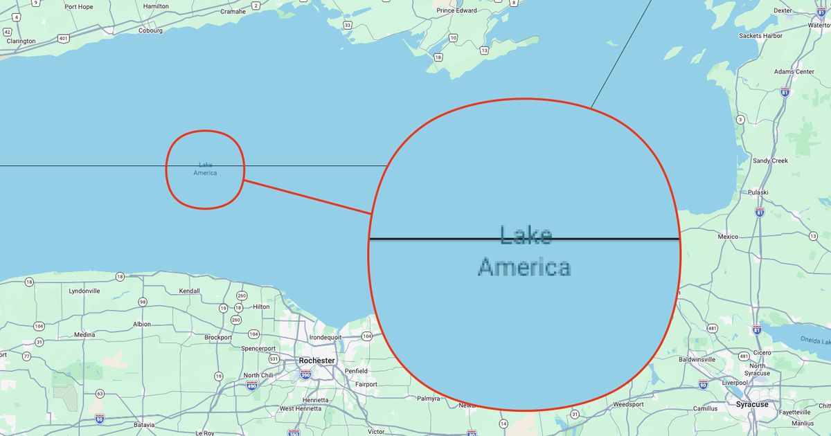 Google Maps đổi tên hồ Ontario thành 'hồ Mỹ'