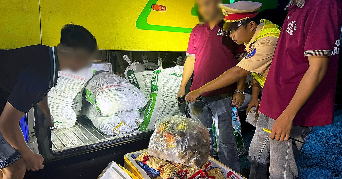 Hơn 800kg cá viên, bò viên không rõ nguồn gốc trong khoang hành lý xe khách