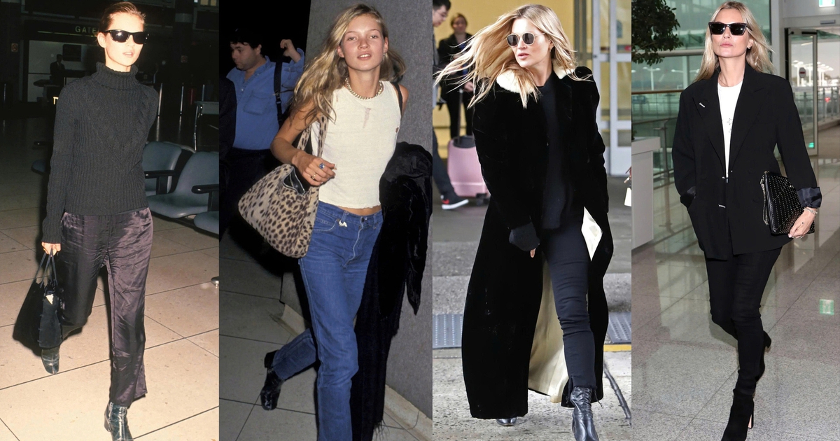 Phong cách sân bay cảm hứng từ siêu mẫu Kate Moss