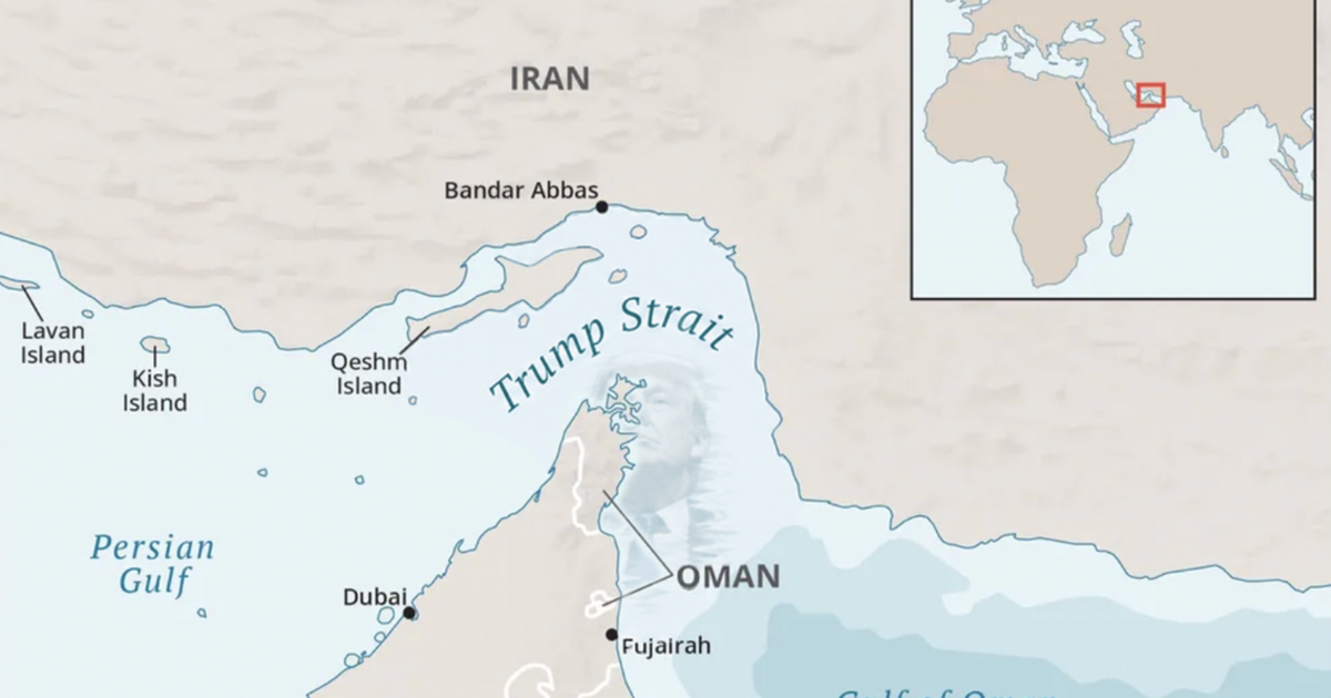 Nhà Trắng đăng bản đồ gọi eo biển Hormuz là 'eo biển Trump'