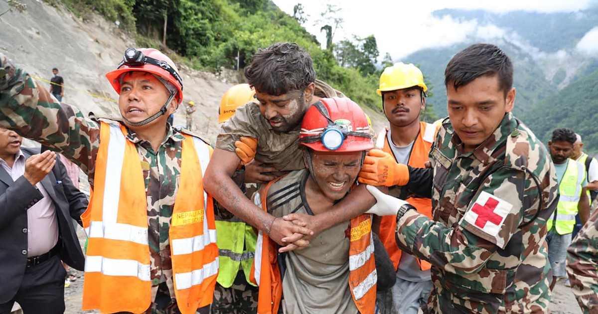 Two workers rescued alive after nine days trapped in a Nepal tunnel