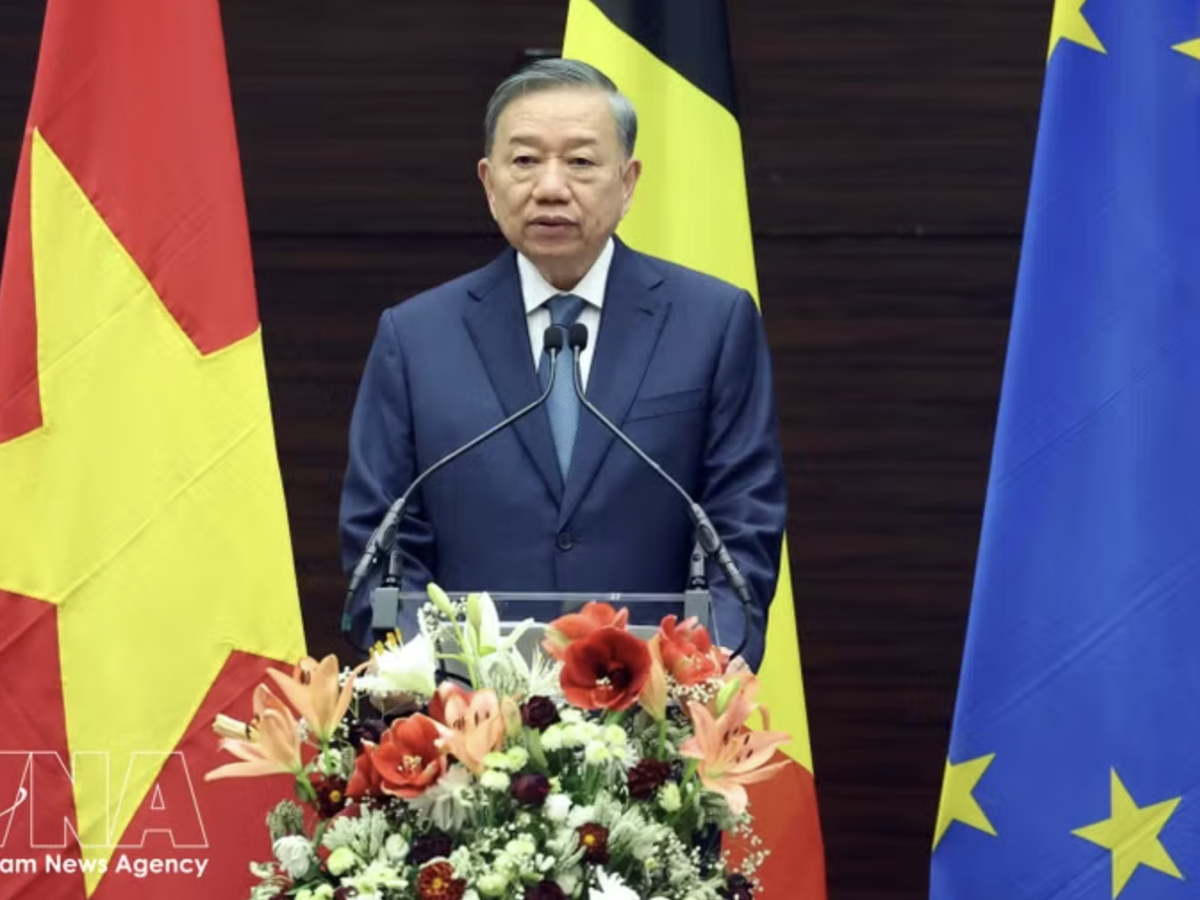 Top leader gives policy speech in Brussels, sharing vision for Vietnam–EU ties