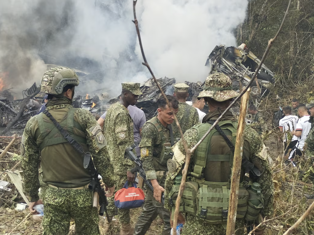 At least 34 killed, dozens hurt in Colombian military plane crash after takeoff