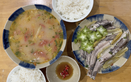 Vietnamese sour soup cooked with bummalo, green starfruit
