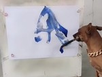 Chú chó tự vẽ chính bản thân mình