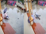 Vợ chồng ngã dập mông khi xuống bậc tam cấp