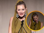 Kate Moss có cử chỉ kỳ quặc khi phát biểu