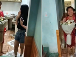 Mẹ vỡ òa hạnh phúc khi vị khách tặng hoa là con gái đi Nhật 5 năm chưa về