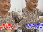 Cháu trai sung sướng khi được bà nội cho mượn tiền