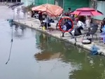 Cần thủ tiếc hùi hụi vì để sổng con cá khủng